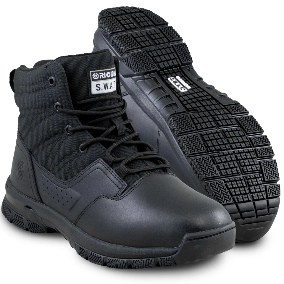 Original S.W.A.T 106401 Unisex Protec 6" Side Zip Tactical SWAT Boots Shoes - Image 1 of 1