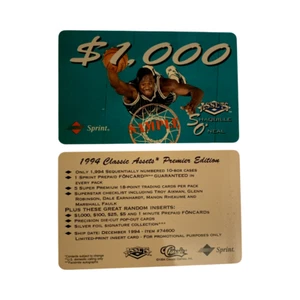 1994 Classic Assets Phone Card $1,000 SAMPLE Shaquille O'Neal HOF - Picture 1 of 1