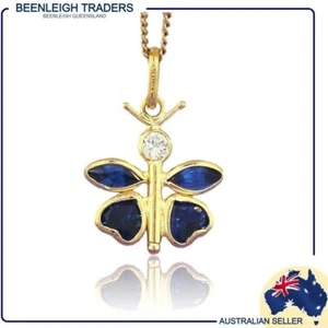 CLEARANCE - 9ct Yellow Gold Gem Set BUTTERFLY CHARM Genuine 9ct / 9k GOLD New - Picture 1 of 9