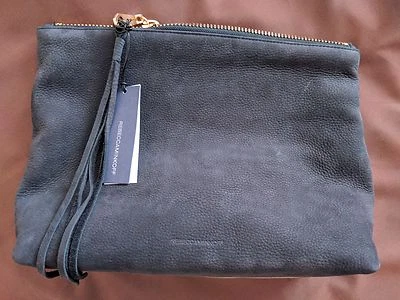 Bolso de Mano Rebecca Minkoff Plegable Negro y Gamuza Taupe Nuevo con Etiquetas Foto 1 de 4