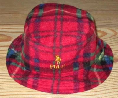 МУЖСКАЯ ПОЛО RALPH LAUREN ПОНИ ФЛИС КЛЕТКУ ВЕДРО ШЛЯПА РАЗМЕР S/M - Изображение 1 из 2