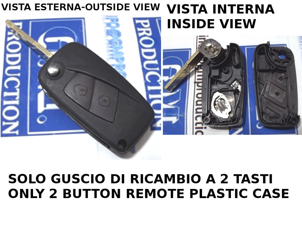 GUSCIO COVER COMPLETO TELECOMANDO 2 TASTI FIAT DOBLO QUBO FIORINO - LEGGERE BENE - Immagine 1 di 1