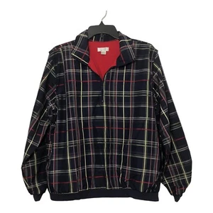 Golf Pullover Men’s Size Large Plaid Jacket 1/4 Zippered Christopher & Banks - Picture 1 of 3