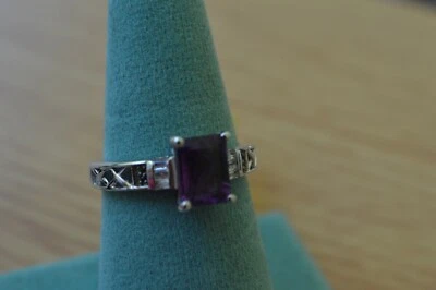 1.70ct Lusaka Amethyst / Topaz /Spinel Ring Platinum over Sterling Silver Size 8 - Image 1 of 4
