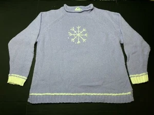 The Quacker Factory Holiday Sweater With A Front And Back White Snowflake. XL - Picture 1 of 7
