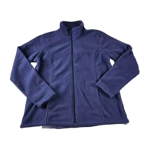 Cabela's Fleece Jacket Women Large Blue Cobalt Full Zip Long Sleeve Pockets NWT - Picture 1 of 13