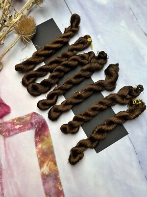 100% Mulberry Luxury Silk Thread For Embroidery Emblem Stitch Sewing - Brown - Image 1 of 4