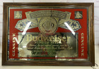 Rare vintage Budweiser beer red gold bar mirror 26"x18”        D5
