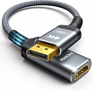 4K Display Port to HDMI Adapter, Uni-Directional DP 1.2 Computer to HDMI 2.0 Scr - Picture 1 of 12