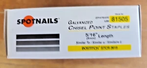 Spotnails 81505 Galvanized Chisel Point Staples - 5,000/box, 20 boxes per case - Picture 1 of 6