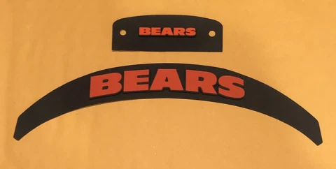 Chicago Bears Navy Front And Rear Helmet 3D Bumpers For Full Size Riddell Speed Cover