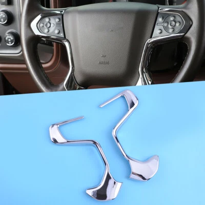 2x Garniture Couverture de Volant pour Chevrolet Silverado GMC Sierra 2014-18 Ze - Photo 1/4