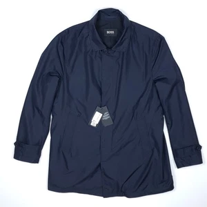 Hugo Boss Trench Coat 44 54 XL Performance Jared Packable Lightweight Dark Blue - Picture 1 of 24