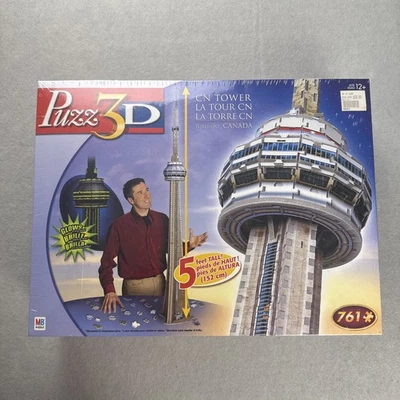 Puzz 3D CN Tower 761pc Wrebbit 2006 Glow in Dark Hasbro Milton Bradley Sealed - Image 1 of 4