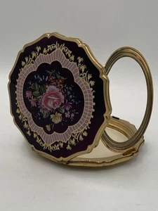 VINTAGE STRATTON POWDER COMPACT, ROSA ROSE BLUMIGE GRAFIK, HERGESTELLT IN ENGLAND. - Bild 1 von 13