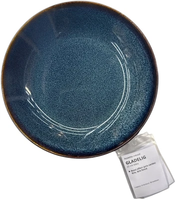 New IKEA GLADELIG Blue Deep Plate/Bowl 21 cm (8 ½ ") 006.007.14 - Image 1 of 3
