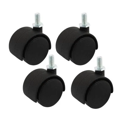 4 Pcs 8mm Außengewinde 1,5 "Wheel drehbare Lenkrolle schwarz für Gepäck Case - Bild 1 von 2