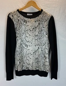Equipment Femme Pullover Damen Schlangenleder schwarz Wolle Seide Pulli Oberteil Freizeit - Bild 1 von 10