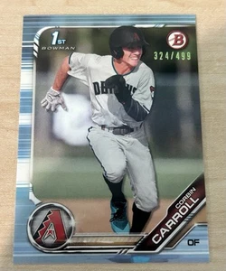2019 Bowman Draft Corbin Carroll BD-125 Sky Blue Parallel 324/499 Dbacks - Picture 1 of 2
