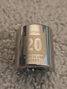 Craftsman 45863 20mm 6pt Socket 3/8" Drive Easy Read Series USA 3637 - Picture 1 of 5