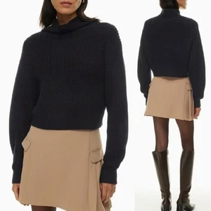 Wilfred schwarzer Montpellier Pullover mit Stehkragen aus 100 % Merinowolle | Damen XS - Bild 1 von 6