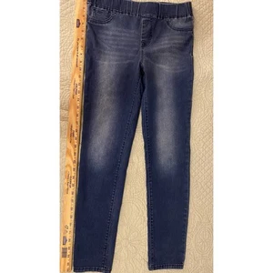 Cat & Jack Girl's Size 14 Mid Rise Pull on Jeggings Blue Whiskered Distressed - Picture 1 of 8