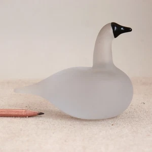 Oiva Toikka Finlandia Vidrio Satinado Ganso de Nieve Pájaro Mediados de Siglo Moderno Nuutajarvi - Imagen 1 de 19