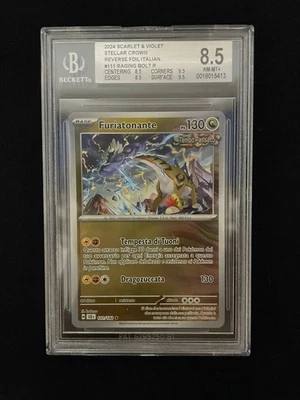 Pokemon 2024 Scarlatto&Violetto Corona Astrale Raging Bolt Reverse Holo BGS 8.5 - Immagine 1 di 2