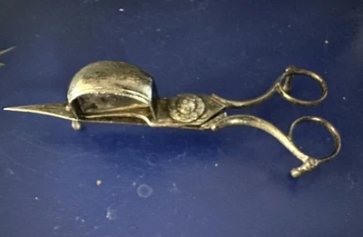Vintage Candle Wick Cutter Snuffer 6 3/4"  Metal Footed Scissor Trimmer - Image 1 of 4