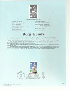 USPS Souvenir Page 97-15, Scott 3137 Bugs Bunny - Picture 1 of 1