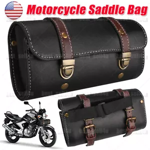 Motorcycle Motorbike Front Fork Saddle Bag Handlebar Storage Tool Pouch Roll Bag - Bild 1 von 16