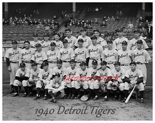 MLB 1940 Detroit Tigers Team Picture Black & White 8 X 10 Photo Picture