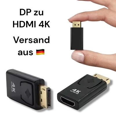 DP Displayport auf HDMI Adapter Stick Stecker Konverter 4K Full HD 60Hz - Bild 1 von 4