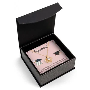 High School College Graduation Gift Love Knot Necklace - Picture 1 of 21