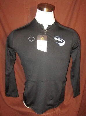 Slammers Mens Long-Sleeve 1/4-Zip Compression Shirt Black EvoShield, Size M, New - Image 1 of 4