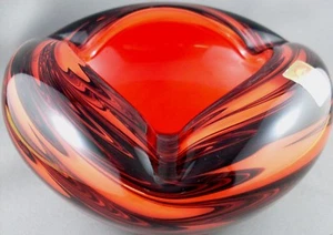 WOW Very Rare! DOLPHIN GLASS Japan THICK CRYSTAL ART GLASS Ashtray Bowl VG AUST - Bild 1 von 11