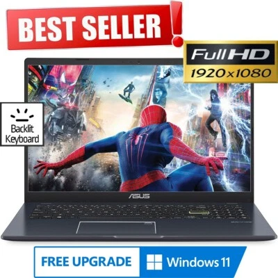 ASUS 15.6” Full-HD 1920x1080 Intel 2.80GHz 128GB SSD 4GB Ram Lightweight Laptop - Image 1 of 4