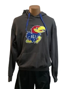 Kansas Jayhawks Sweatshirt Herren Hoodie grau Stadion Leichtathletik Größe Large - Bild 1 von 5