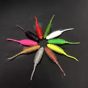 20PCS Esca Morbida da Pesca Esca Verme 3,5cm/0,3g Esche Silicone per Trota Basso Perco - Foto 1 di 23