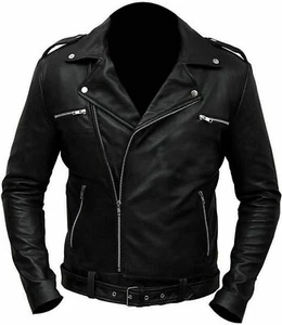 HERREN ECHT ECHT LEDER JACKE SCHWARZ WALKING DEAD NEGAN JEFFREY DEAN MORGAN - Bild 1 von 7