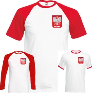 Polska Eagle Orzel Mens Polish Football T-Shirt Poland World Cup 2018 Flag Chest - Picture 1 of 7