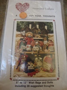 5" 12" WISH BAG & DOLLS SEWING PATTERN Stuffed HEARTLAND DESIGNS - Picture 1 of 1