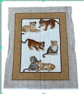 Rose & Hubble London Collection Endangered Species Fabric Panel Lions Tigers etc - Picture 1 of 11