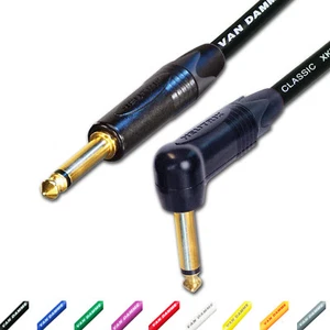 Gold Neutrik Guitar Jack to Jack Lead. Long Van Damme Cable. 1m 2m 5m Electric - Picture 1 of 11
