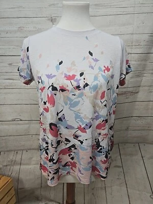 Blusa Floral Donna Karan Para Mujer Mediana Negra Etiqueta Transparente Mangas Cortas Poliéster Foto 1 de 4