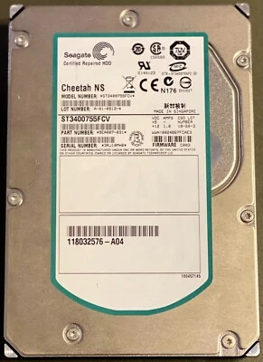 SEAGATE ST3400755FCV 400GB Cheetah NS Fiber Channel 10K RPM Hard Drive - Refurb - Image 1 of 2