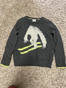 GAP KIDS Boys Gray Yeti Skate Print Wool Sweater Sz XS 4-5 - Picture 1 of 4