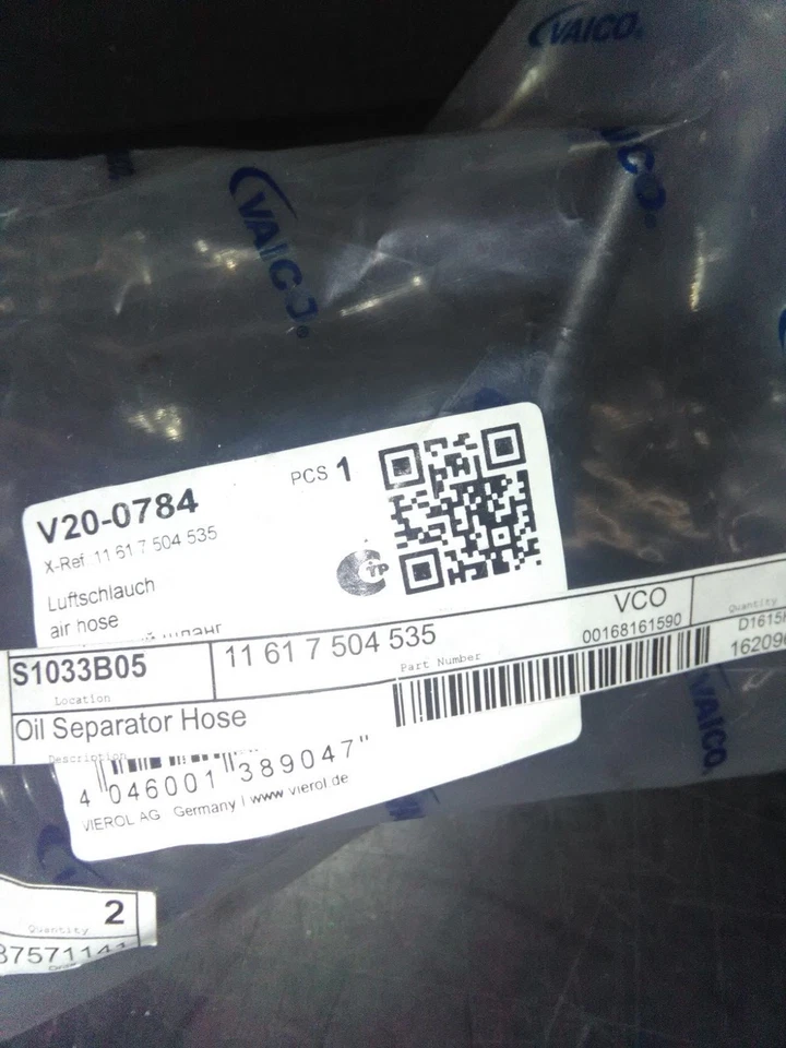 Manguera respirador cárter motor separador motor a aceite - Valco # 11617504535 Foto 1 de 3