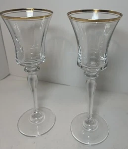 Mikasa Jamestown Gold 2 Kristall Weinkelche 8 5/8" hoch sanft gebraucht - Bild 1 von 7