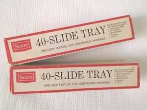 Vintage SEARS Slide Trays 40 Empty With End Lock For Continuous Showings 2 Trays - Picture 1 of 10